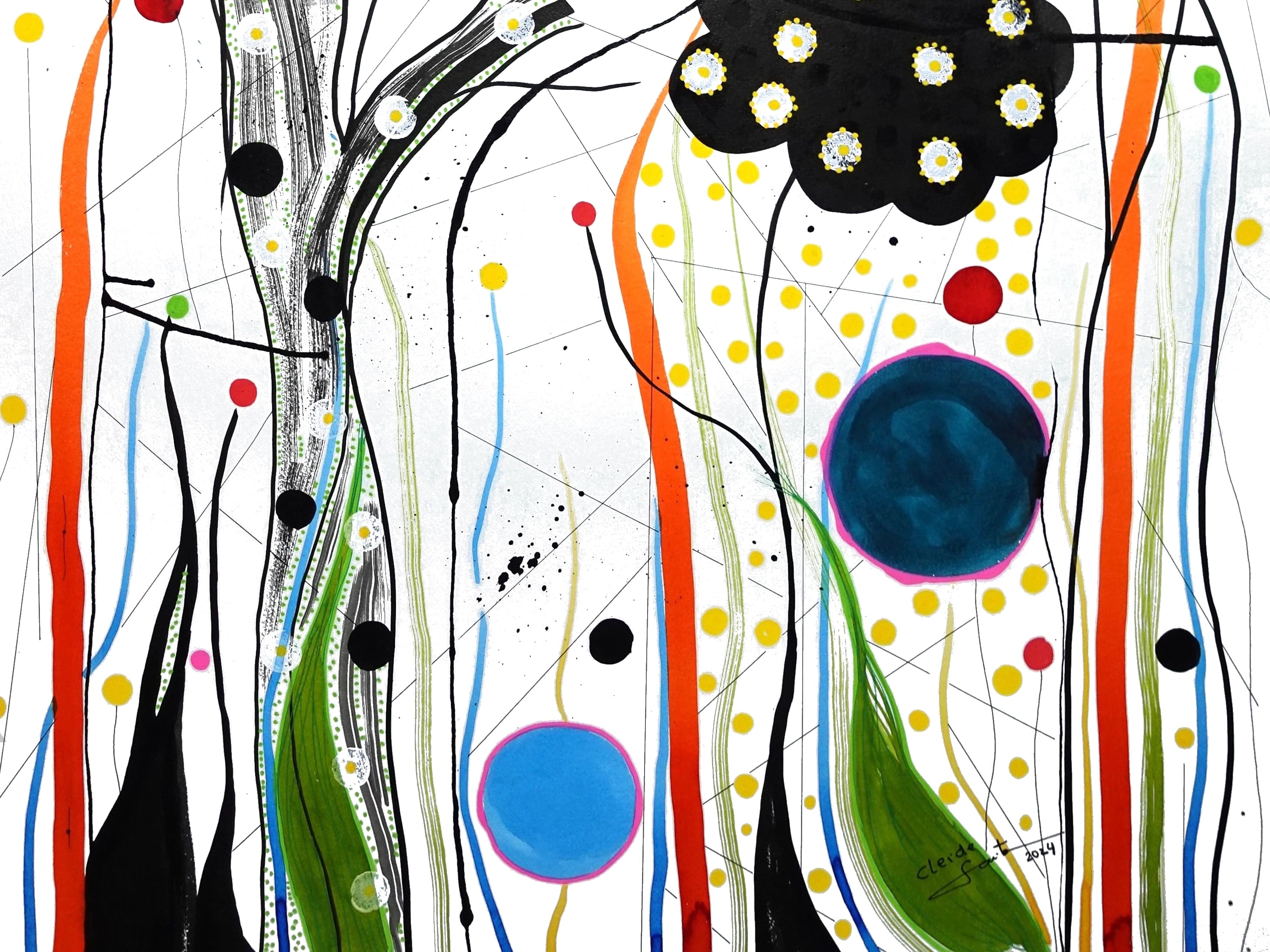 Peinture "Dia de sol com chuva e vento" de Cleide Saito | Yverdon-les-Bains